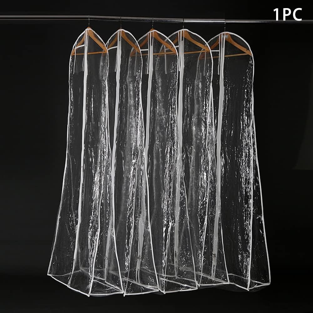 Xiaokeis Dress Garment Bag, Dirt-Proof Suit Protector Cover Bag with Zipper for Long Dresses, Wedding Dress Garment Bag, Clear Garment Bags for Long