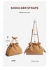 Pleated Cloud Bag: Women's Casual Cowhide Shoulder & Crossbody Bag with Drawstring for Versatile Commuting