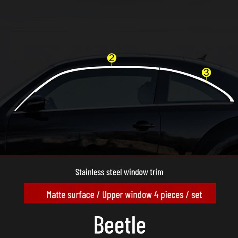Edelstahl Glänzende Fensterzierleisten & Türkantenschutzleisten für Käfer und Scirocco