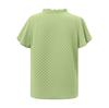 Spring Summer Fresh Casual Women'S Pullover Plaid V-Neck Button Lace Collar Decoration Slim Straight Tube Short Sleeved Top T-Shirt Blouse