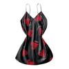 European-American Style Heart-Shaped Silk Backless Summer Nightdress for Women