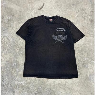 T-shirt con taschino Harley Davidson Teschio Y2K Taglia XL