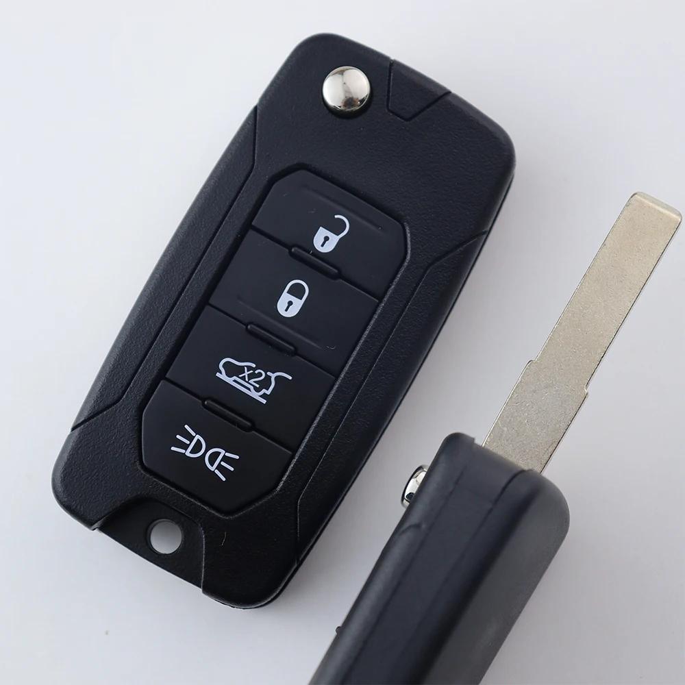 Car Key Fob Case Shell Housing for Jeep Renegade Compass 2016 2019 2020 2021 for Fiat 500X 2015 2017 2018 4 bottons-light