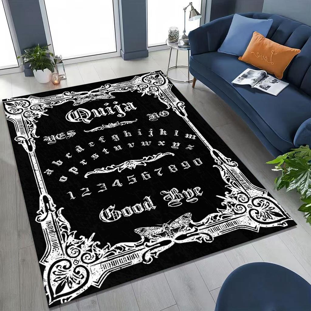 3D Retro Witch Ouija Gothic Spirit Board Rug for Bedroom Living Room Sofa Home Doormat Decor, Large Kids Play Non-slip Floor Mat