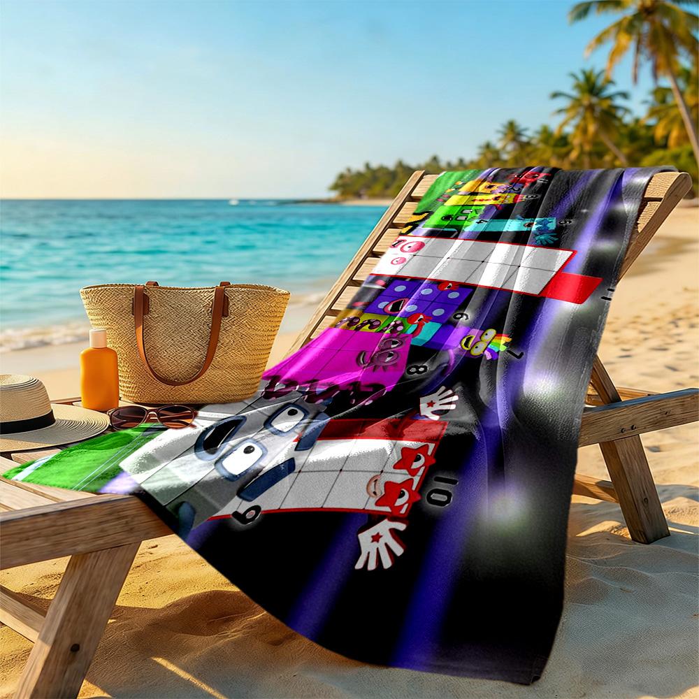 Numberblocks Personalized Text Beach Towel High Absorbency & Quick-Dry Perfect for Traveling Yoga Camping and Swimming