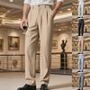 Fashion Mens Straight Trousers 2025 Summer Daily Leisure Breathable Loose Stripe Print Pants For Men Outdoor Vintage Linen Pants
