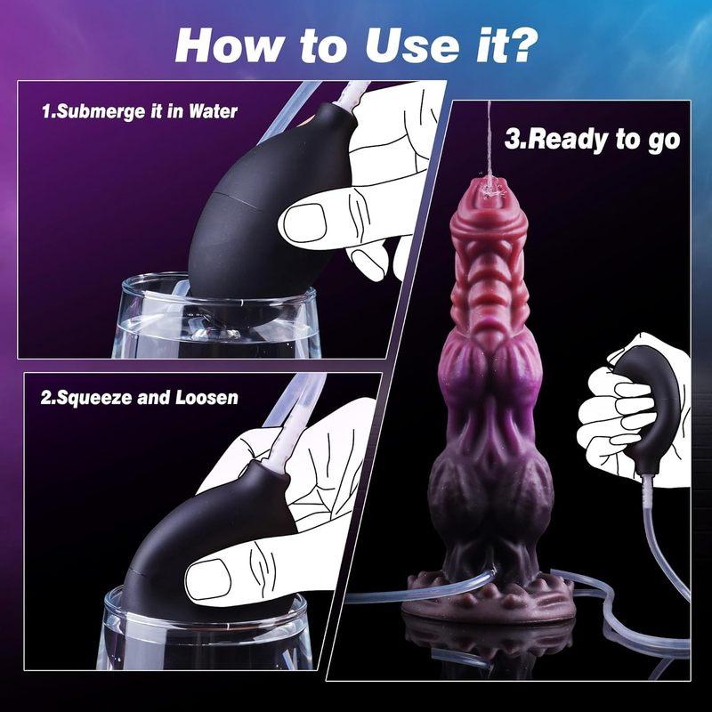 Big Knot Monster Ejaculating Dildo Liquid Silicone Anal Plug Suction Cup Penis Dog Squirting Dildo For Women Men Adults Sex Toys