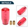 TUCKBOLD 10cm Octagon Cristal Car Shift Knob | Front Universal Auto Manual Car Acrylic Red with 2 Adapters 1 Set