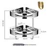 OIMG 304 Stainless Steel Double-Layer Bathroom Corner Shelf
