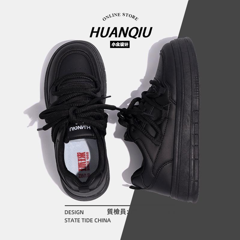 Global casual board shoes women's ZHQ3381-1 summer breathable black shoes women's versatile platform student board shoes tide
