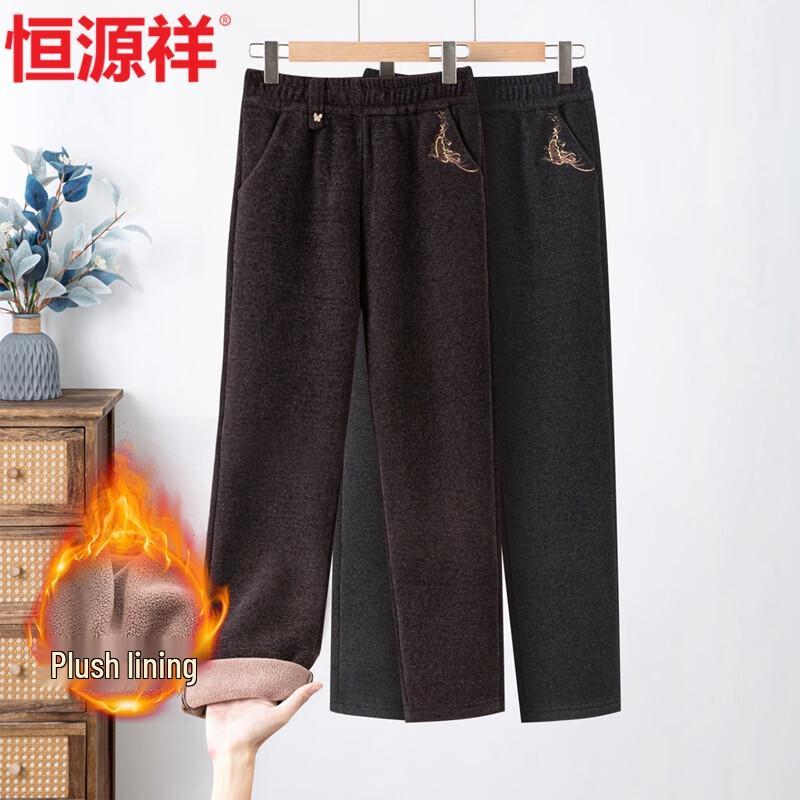 

Hengyuanxiang Women s Winter Fleece-Lined Straight-Leg Casual Pants 3XL