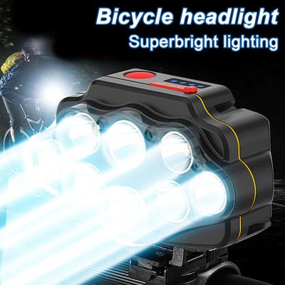 Faro per bicicletta Indicatore LED regolabile a 360 gradi Lampada frontale per mountain bike da strada leggera super luminosa ricaricabile tramite USB