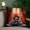 Cute P-Paddington Bear Cushion Cover Plush Fabric Soft Double-Sided Printed Invisible Zipper Sofa Pillow Case Home Decor