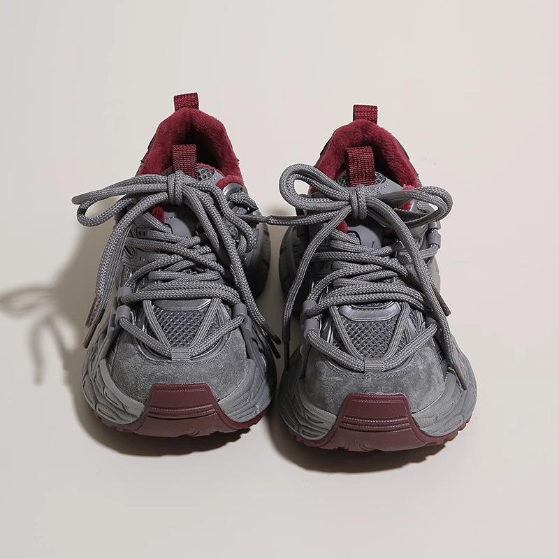Thick-soled Women's Summer New Mesh Breathable Gray Casual Versatile Sports Shoes Women's Velvet Models