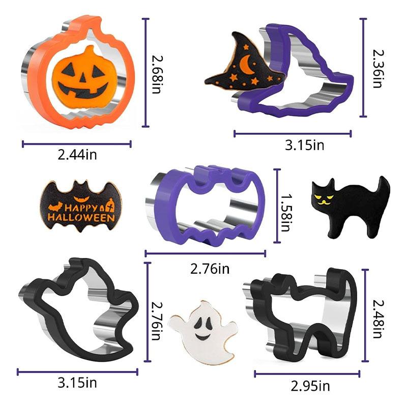 10-Piece Halloween Shapes Cookie Cutters for Baking Decor