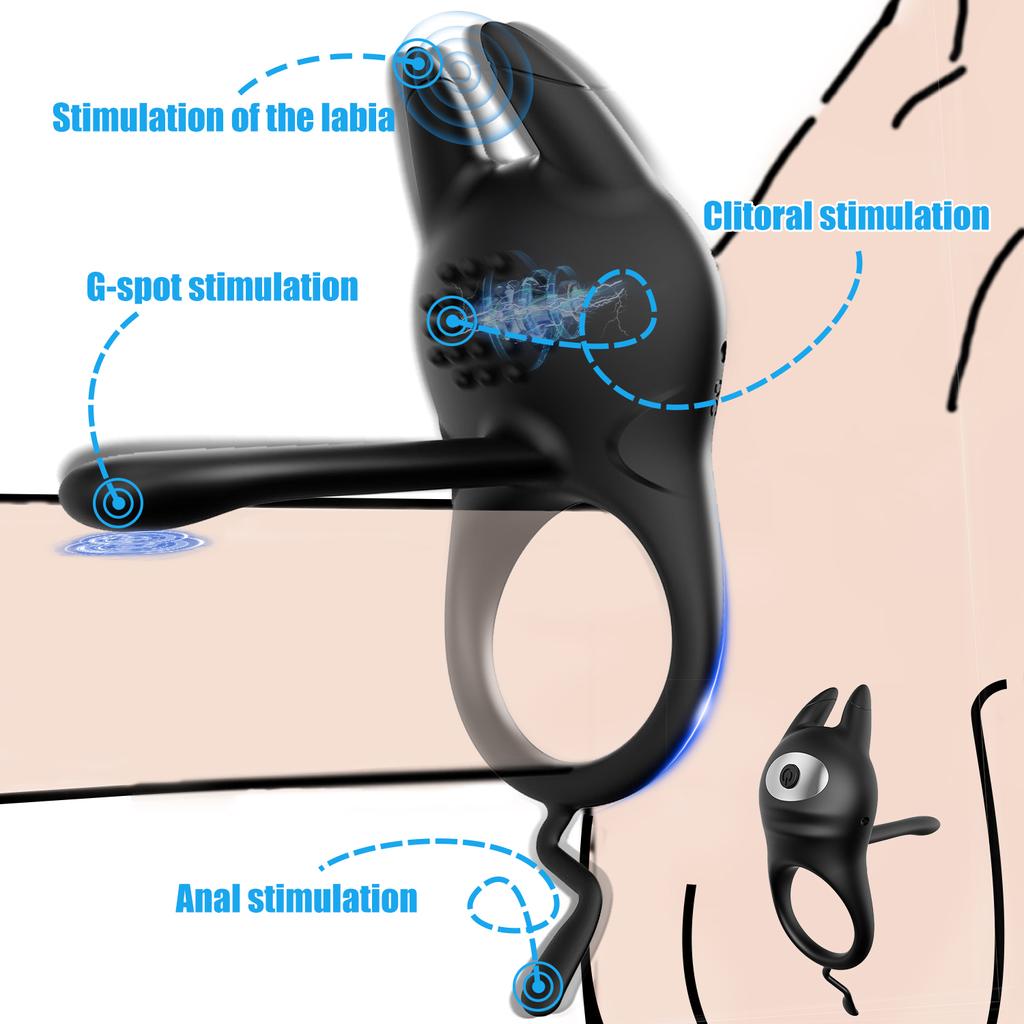 Vibrating Cock Ring Adult Sex Toys for Men Couple Vibrator for Penis Stimulator Vibrator Penis Ring with Clitoral Vibrator Couples Sex Toys