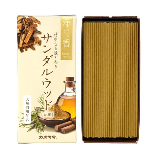 Kameyama Joka Sandalwood, Approx. 70g, Approx. 170 Sticks, Incense, Purification, Relax, Refresh