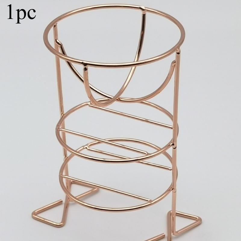 

1pc Stainless Steel Makeup Sponge Holder 3-Tier Cosmetic Storage Rack Freestanding Beauty Organizer for Sponge Puff Air Cushion рожевий колір золота