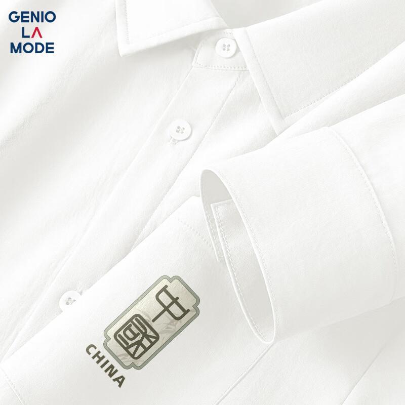GENIOLAMODE Men s Ice Silk Long Sleeve Casual Shirt M