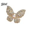 Faux Pearl Rhinestone Brooch Women Three-Dimensional Butterfly Design Pin