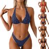 Dames Polkadot Zwart Tweedelig Bikini Nekhangend Zwempak