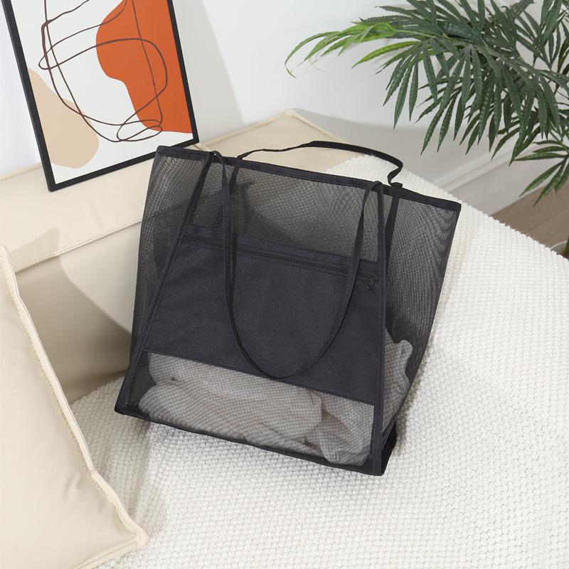 

Women s Large Mesh Beach Bag: Portable, Versatile, & Spacious for Swimming & Fitness Essentials