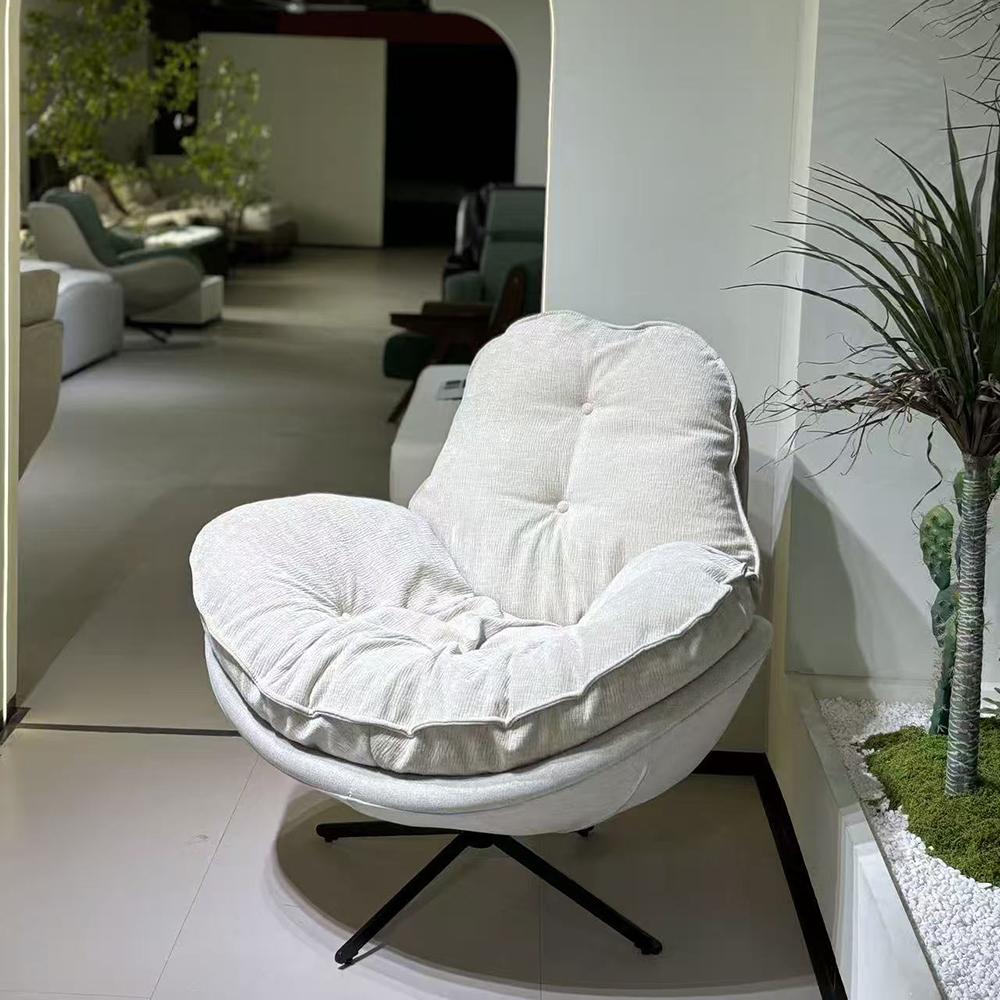 Nordic Style Luxury Lazy Single Sofa Chair Living Room Velvet Comfortable Soft Swivel Lounge Chairs