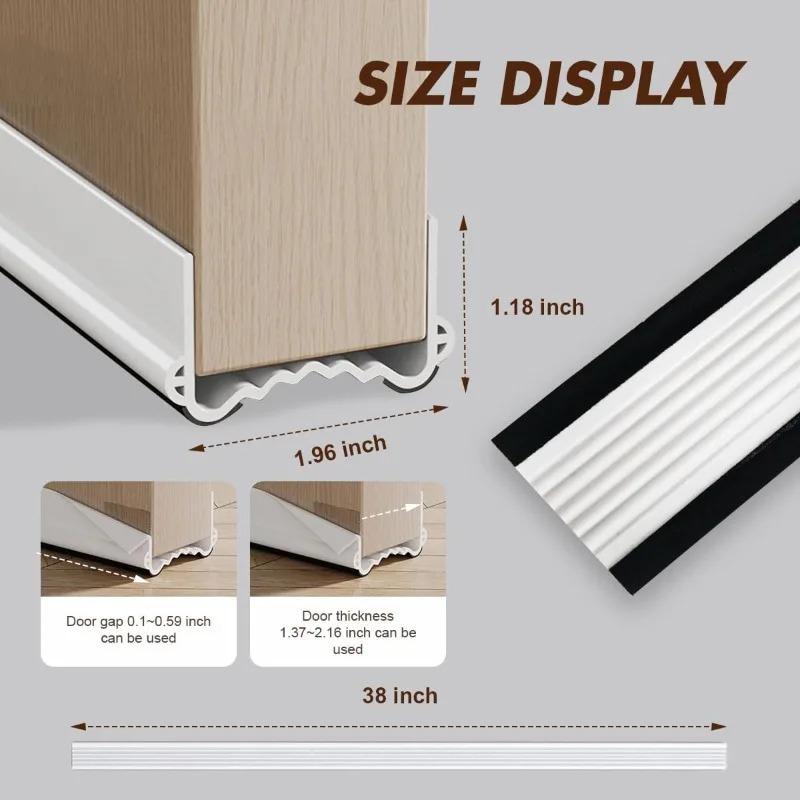 Self Adhesive PVC Door Bottom Seal Strip 1M for Wind Noise Dust Proof Weather Stripping for Interior and Exterior Doors