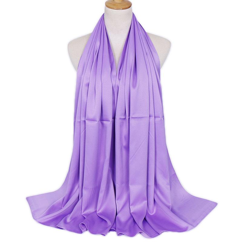 Premium Schimmer Seidensatin Hijab Schal Damen Luxus Medine Seide Schleier Muslimische Frauen Hijab Glänzender Seidenschal Damen Schals Stola