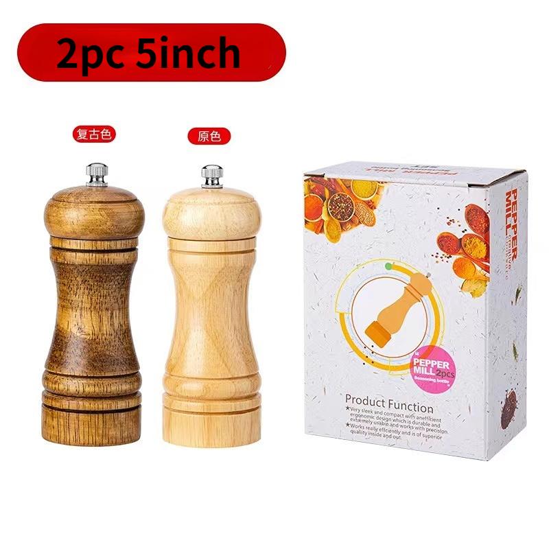 Hand Shake Pepper Grinder Kitchen Manual Solid Wood Pepper Black Pepper Mill Household Sea Salt Pepper Grinding Bottle