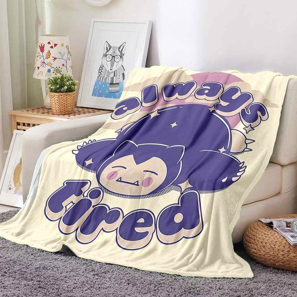 Snorlax Flannel Blanket, High quality Comfortable for All Seasons, Home Decor, Warmth and Comfort