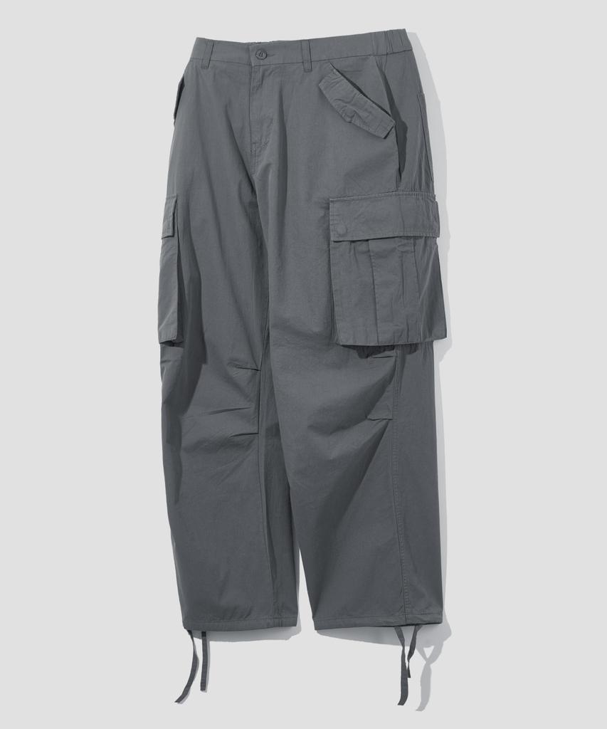 AGOD Cargo Strap Parachute Cotton Pants [Gray]