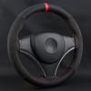 Housse de Volant de Voiture Universelle 38CM en Daim de Luxe à Faire Soi-même, Poignée Antidérapante, Cuir Microfibre, Design Perforé, Housse de Volant Automatique