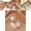 Chic Retro Pearl Earrings Sophisticated Cold Tone Statement Earrings For Ladies