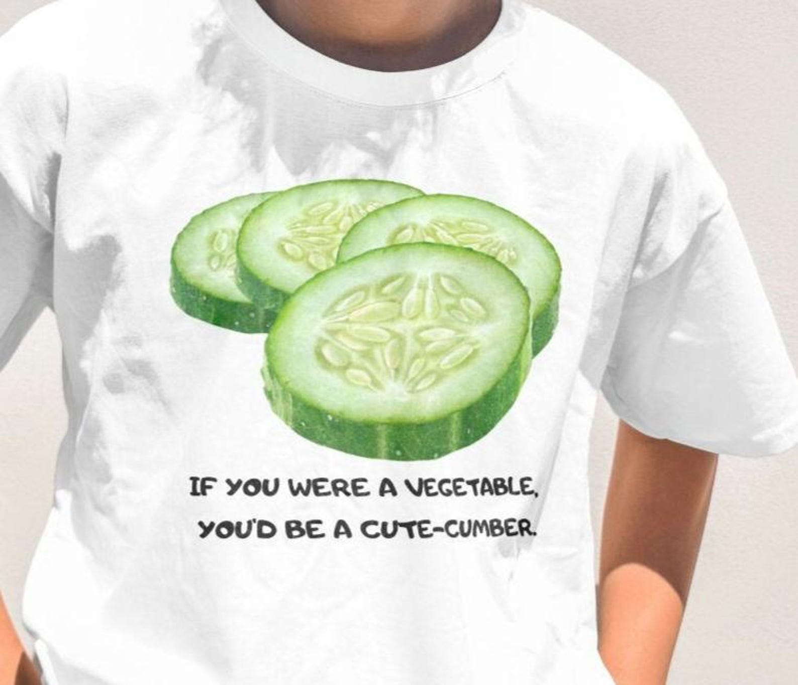 Retro Cucumber Graphic Tee, Funny Vegetable Shirt S