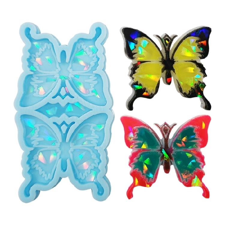 Holographic Butterfly Resin Molds Silicone,Butterfly Ornament Resin Mold,Resin Butterfly Pendant Molds for Resin Casting