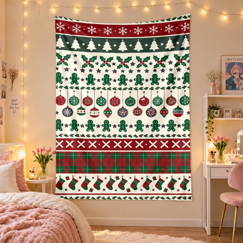 Tapiz Navideño Colgante de Pared Para Dormitorio Sala de Estar Decoración de Pared Regalo Festivo