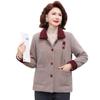 Middle-Aged Women's Winter Plush Lined Wool Blend Coat