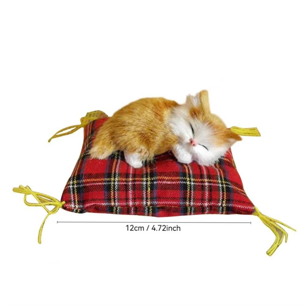 Cloth Plush Simulation Fur Cat Kawaii Kitty Cute Animal Doll Mini Sleeping Cats Toy  Home Decor