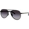 Prada Temple Logo Metal Aviator Sunglasses Women's Black