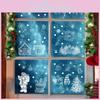 Window Decals Xmas Pvc Snowflake Santa Static Stickers For Christmas Home Decor