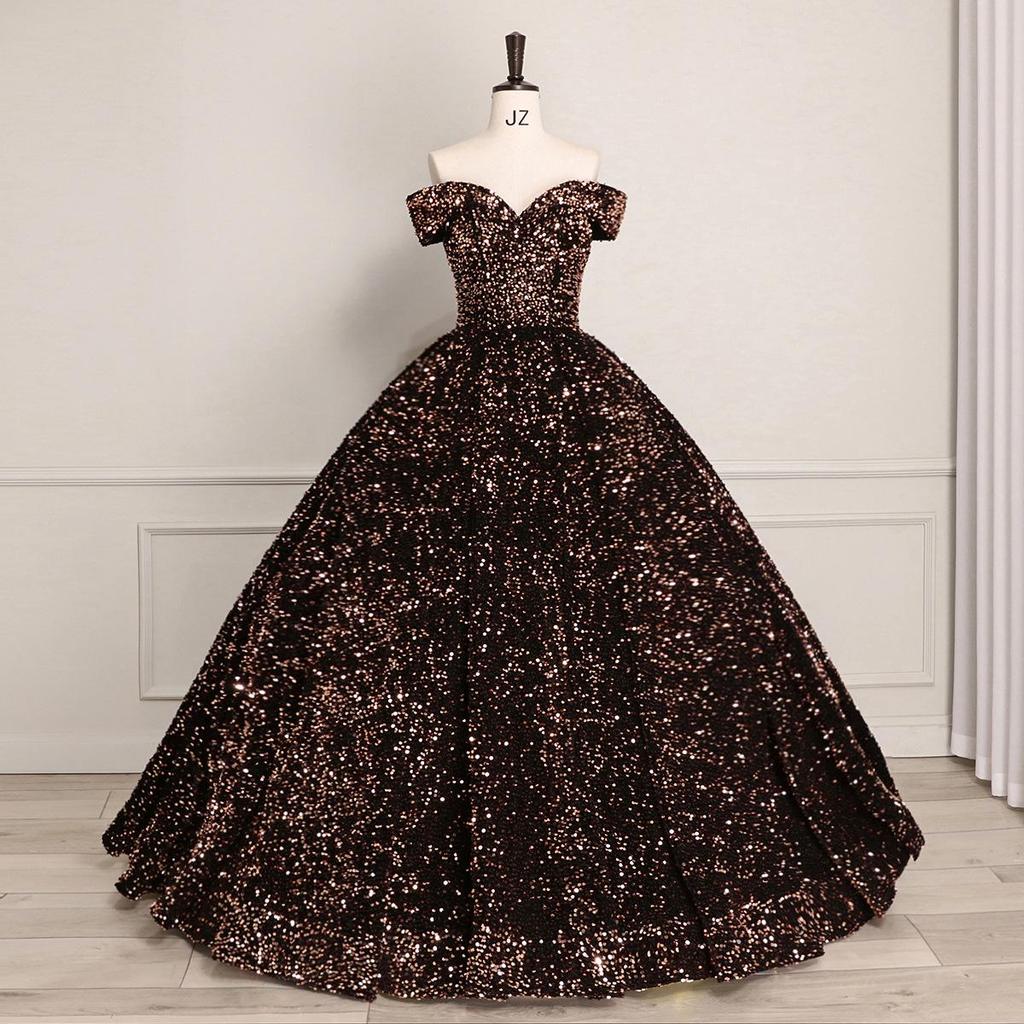 Cross-border Shiny Pitaya Puffy Skirt Wedding & Evening Gown