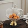 Light Luxury High Foot Glass Fruit Plate Wedding Party Snack Dessert Plate Desktop Storage Decoration Home Kitchen Tableware