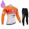 Ineos Team Winter Long Sleeve Thermal Fleece Cycling Jersey Set Bib Pants Ropa Ciclismo Bicycle Clothing MTB Bike Jersey Uniform