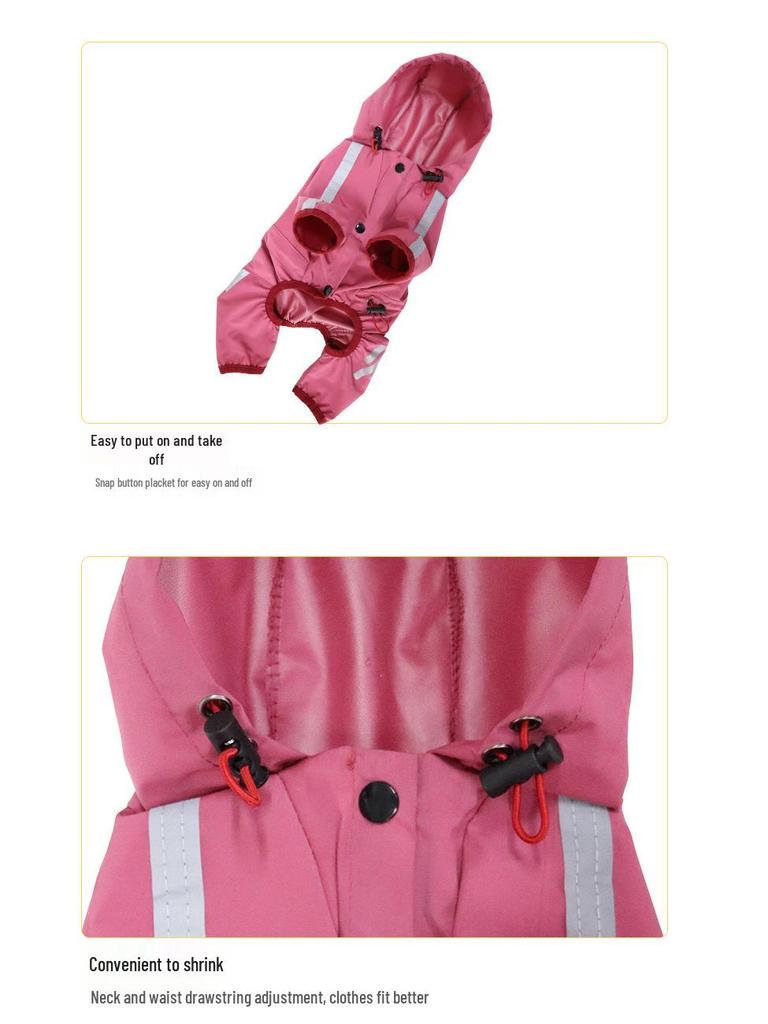 Full-Coverage Waterproof Dog Raincoat for Small Breeds