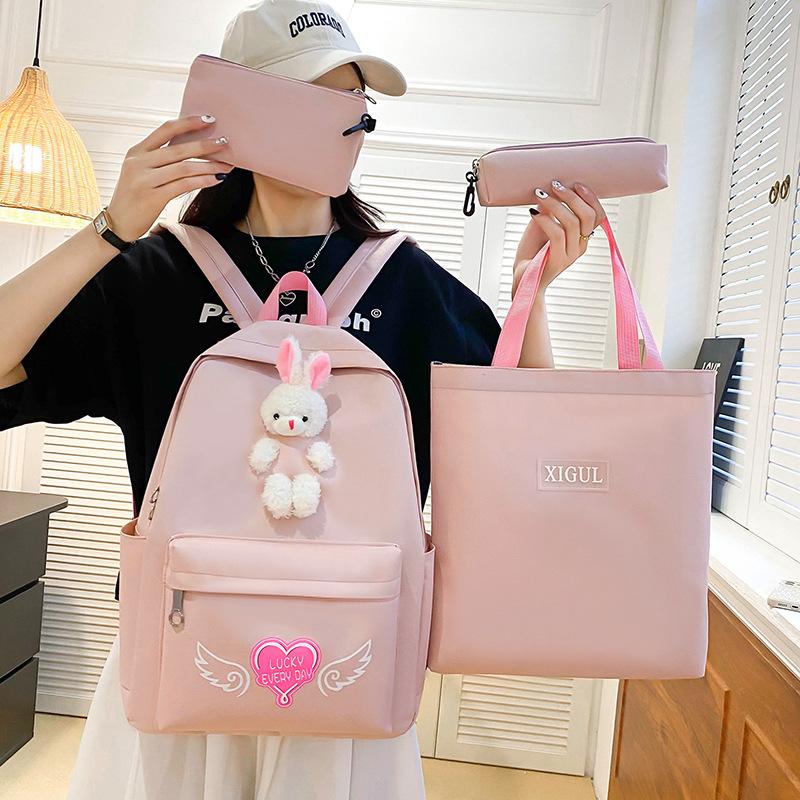 Schoolbag new student backpack Korean version cute little rabbit Japanese campus schoolbag large-capacity set backpack wholesale