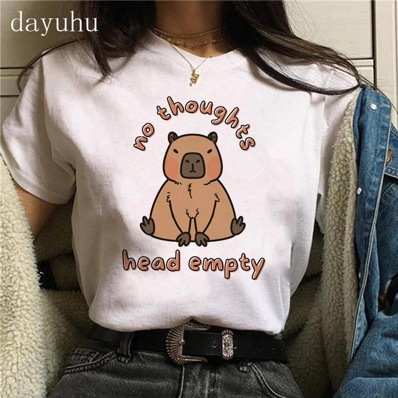 Clothes Girl Capybaras T Shirt Female Casual Top Clothes Funny Capybara Tshirt Women T-Shirt Capibara Cartoons