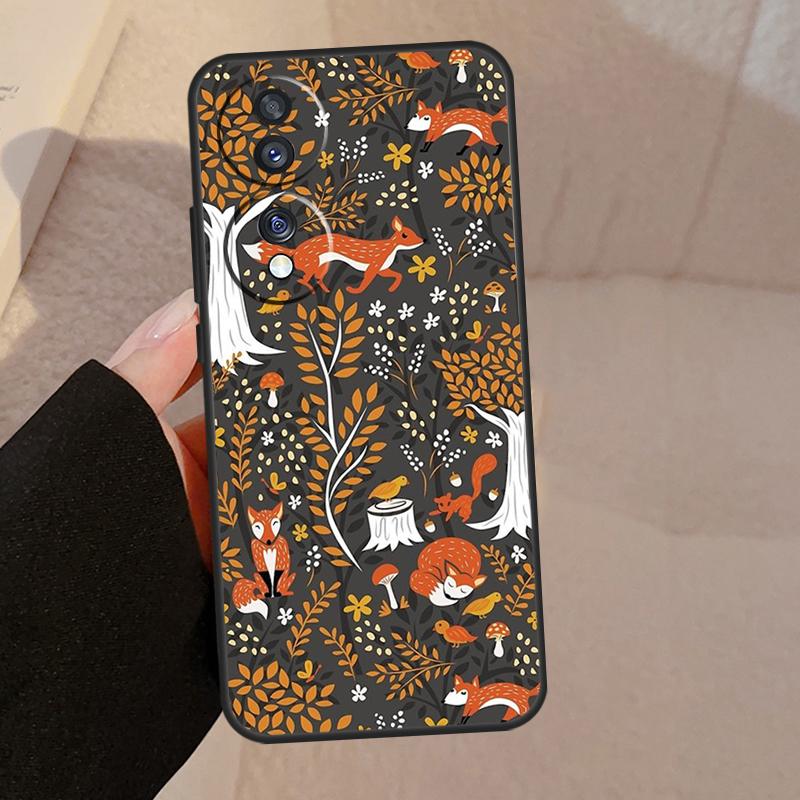 Autumn Leaves Fall Fox Case For Honor X9b X9a X8a X7a X6a X6 X7 X8 X9 8X 9X Honor Magic 5 Pro 50 70 90 Lite Cover