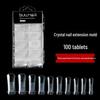 100-Piece Nail Extension Crystal Gel Tips with Scale - Quick, No-Holder Needed
