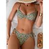 New printed strappy split swimsuit women's beach hot spring bikini swimsuit